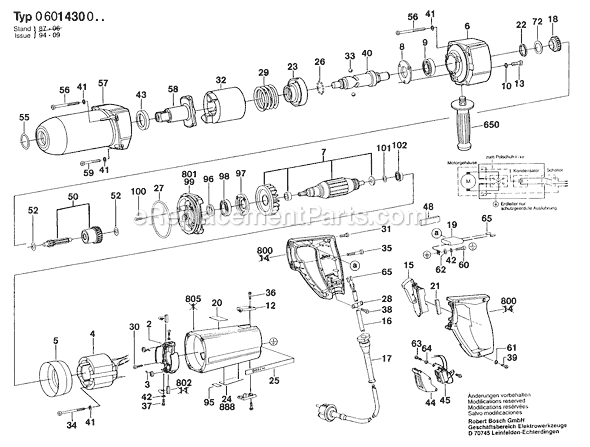 Bosch 1430 (0601430006) Impact Wrench Page A Diagram