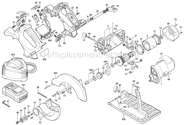 Bosch 1671 (3601F71R10) 36V Cordless 6-1/2" Circular Saw Page A Diagram