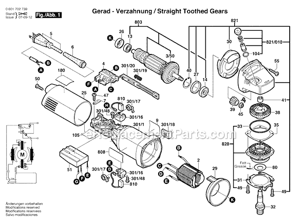 Bosch 1702AE (0601702739) Angle Grinder Page A Diagram