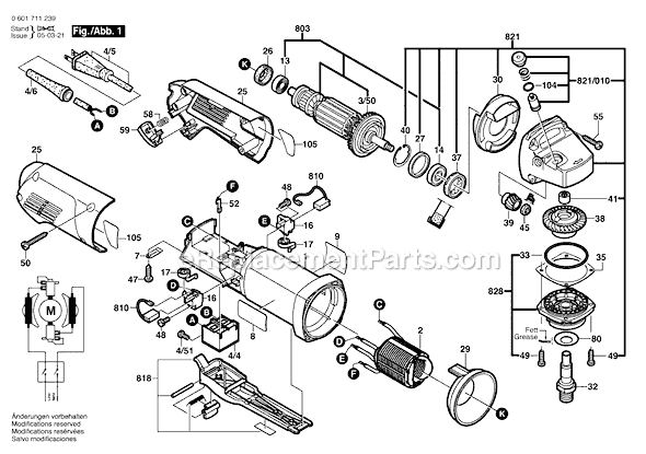 Bosch 1711 (0601711239) Angle Grinder Page A Diagram