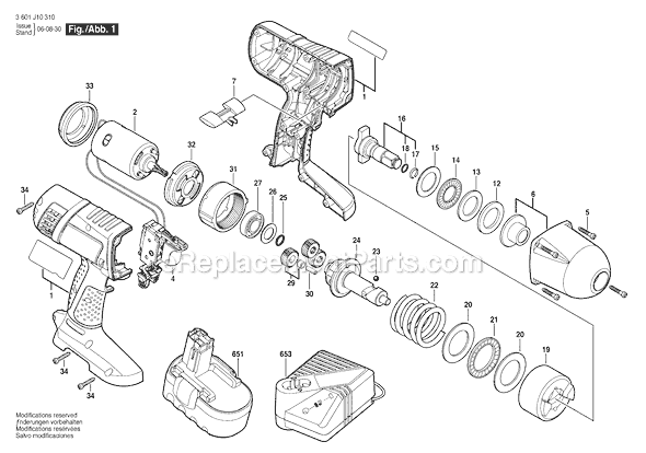 Bosch 21618 (3601J10310) Impact Wrench Page A Diagram