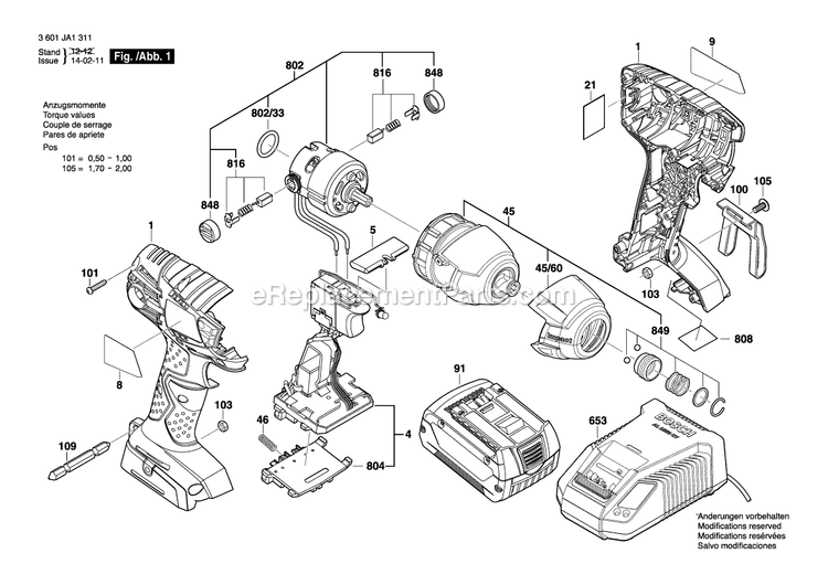 Bosch 25618 (3601JA1311) Impact Wrench Page A Diagram