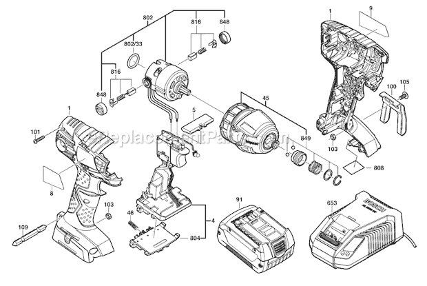 Bosch 25618 18V Lithium-Ion Impactor Driver Page A Diagram