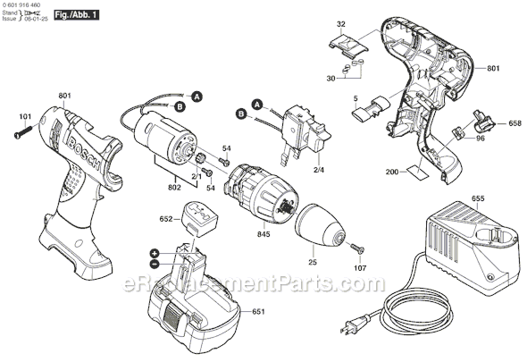 Bosch 32614-2G (0601916470) 14.4V Compact Tough 3/8 in. Cordless Drill / Driver Page A Diagram