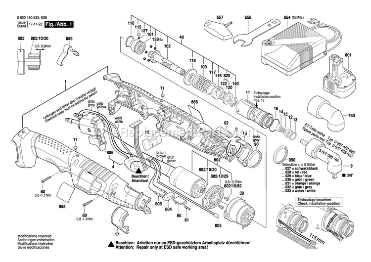 Bosch ANGLEEXACT15 (0602490635) Cordless Screw Driver Page A Diagram