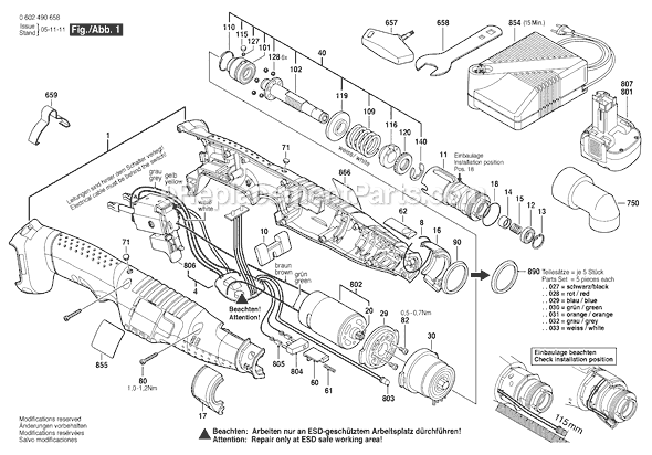 Bosch ANGLE EXACT3 (0602490658) Screwdriver Page A Diagram