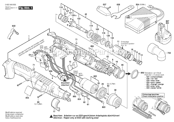 Bosch ANGLE EXACT6 (0602490655) Screwdriver Page A Diagram