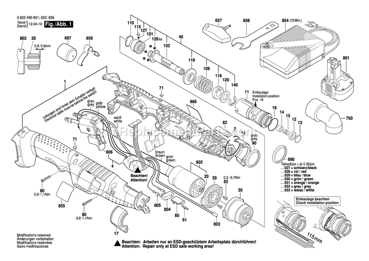 Bosch ANGLEEXACT8 (0602490651) Standard Unit Page A Diagram
