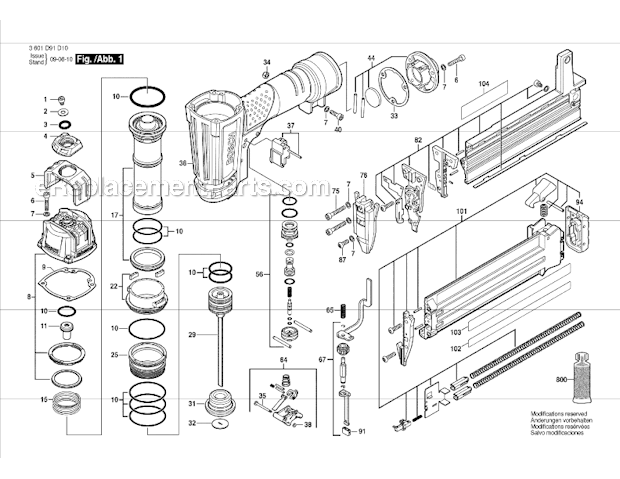 Bosch BNS200-18 18 GA Brad Nailer Page A Diagram