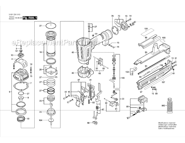 Bosch FNS250-16 16 GA Straight Finish Nailer Page A Diagram