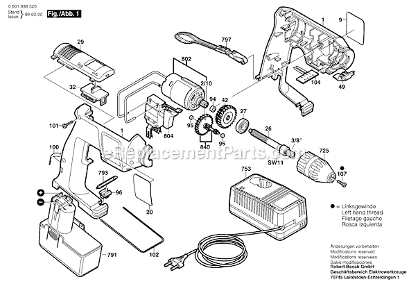 Bosch GBM12VES-2 (06019385A5) Cordless Drill Page A Diagram