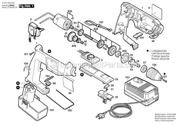 Bosch GBM9,6VSP-3 (0601933334) Cordless Drill Page A Diagram