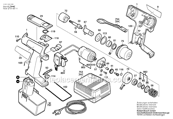 Bosch GDR100 (0601939684) Impact Wrench Page A Diagram
