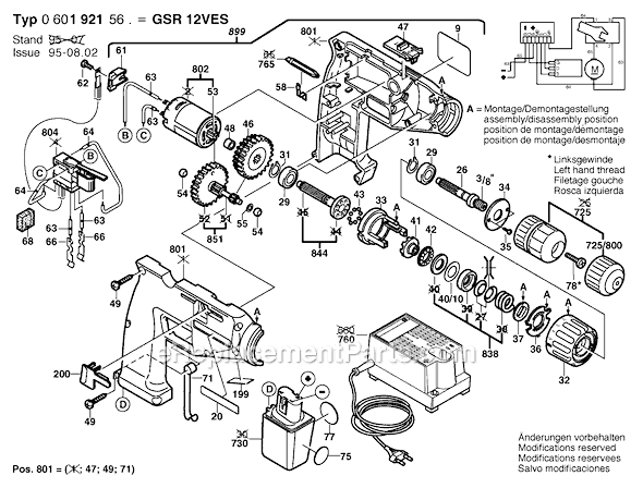 Bosch GSR12VES (0601921564) Drill Driver Page A Diagram