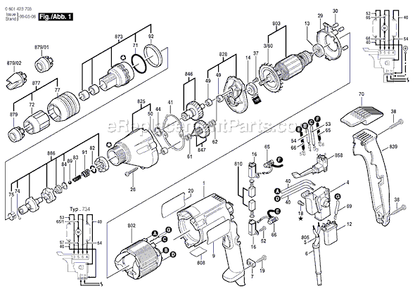 Bosch GSR6-20TE (0601423703) 220V Fastener Driver Page A Diagram