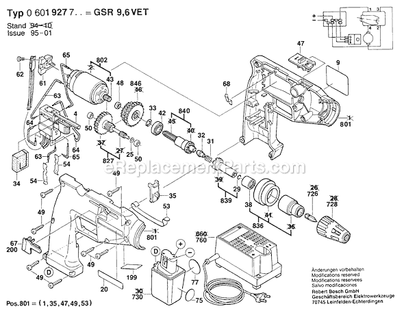 Bosch GSR9,6VET (0601927734) Screwdriver Page A Diagram