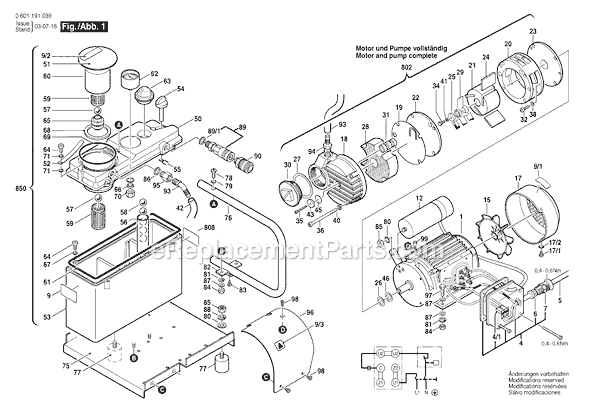 Bosch GVP140 (0601191039) Vacuum Pump Page A Diagram