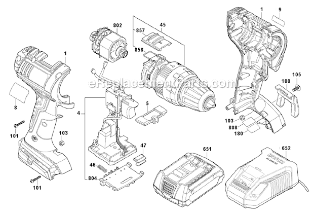 Bosch HDS181 (3601H67110) Hammer Drill/Driver Page A Diagram