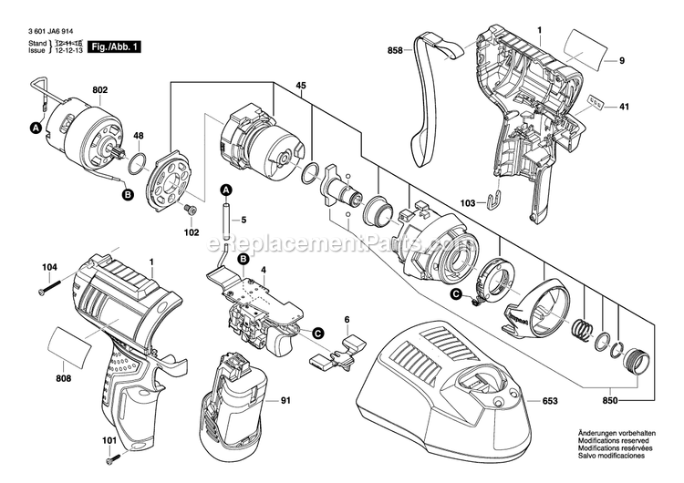 Bosch PS41 (3601JA6914) Impact Wrench Page A Diagram