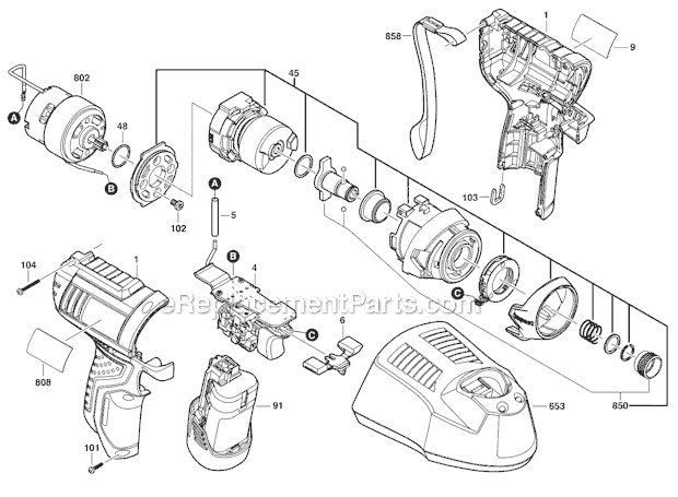 Bosch PS41 12V Max Lithium Ion Impact Driver Page A Diagram