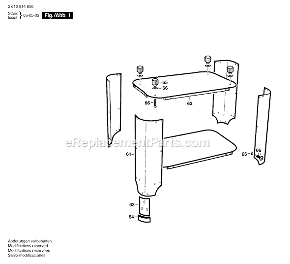 Bosch RA1190 (2610914650) Routing Table Page A Diagram