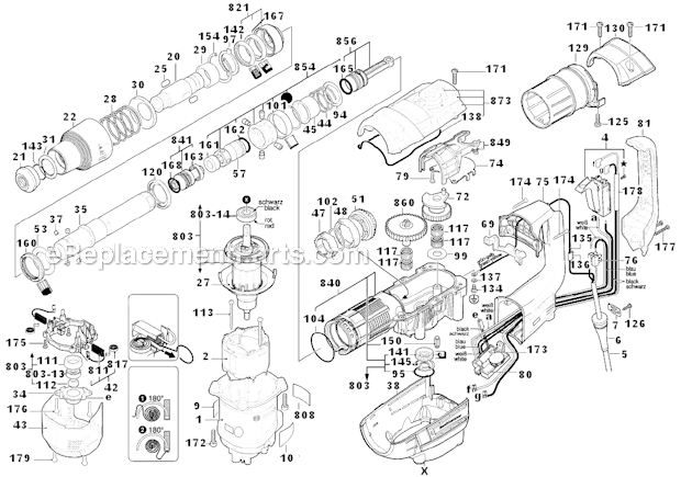 Bosch RH540 Motor Rebuild Set Armature, Field Coil, Brush Set 