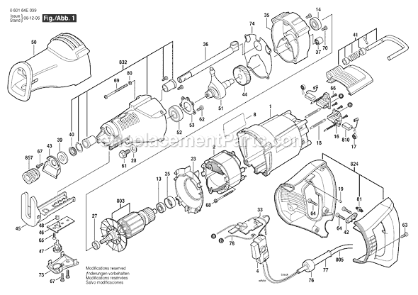Bosch RS15 (060164E067) Reciprocating Saw Page A Diagram