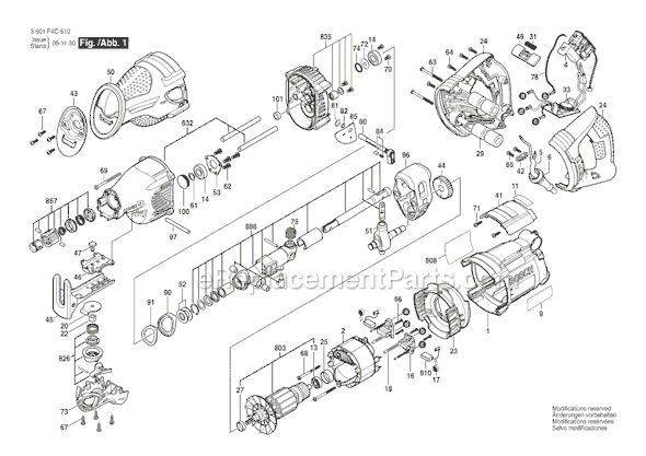 Bosch RS35 (3601F4C610) Demolition Reciprocating Saw Page A Diagram
