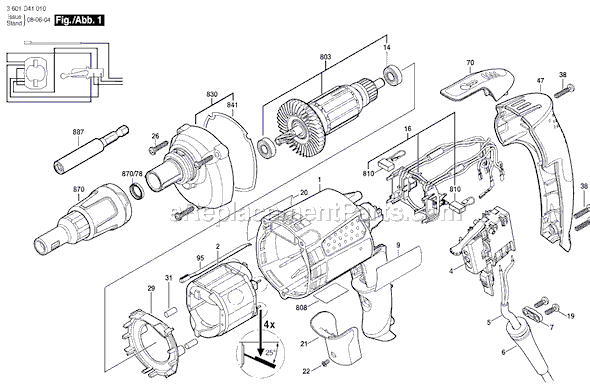 Bosch SG45M (3601D40311) Drywall Screwgun Page A Diagram