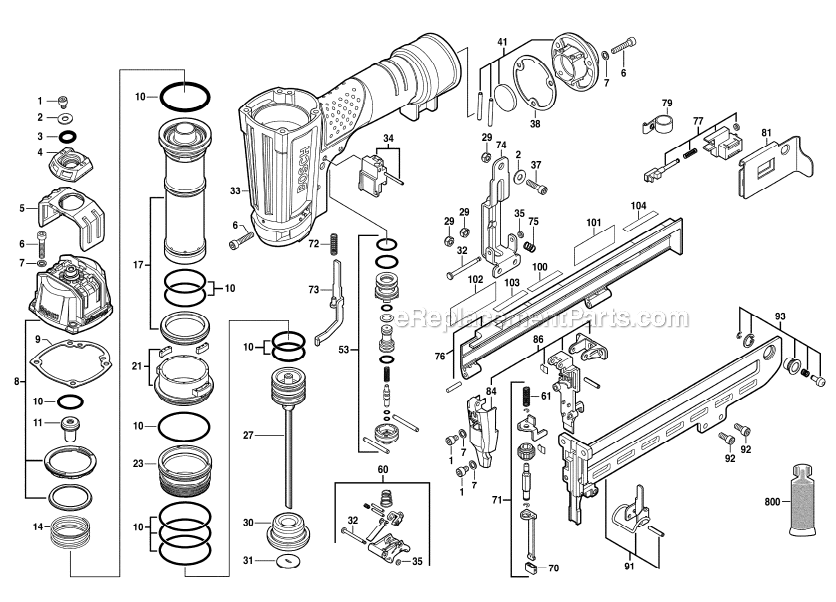 Bosch STN150-18 Narrow Crown Stapler Page A Diagram