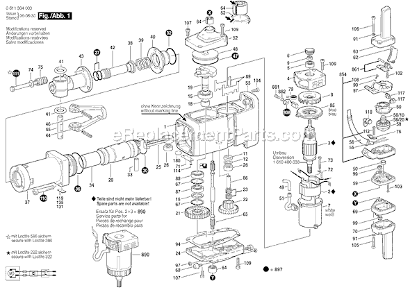 Bosch USH27 (0611304003) 220v - 230v Demolition Hammer Page A Diagram
