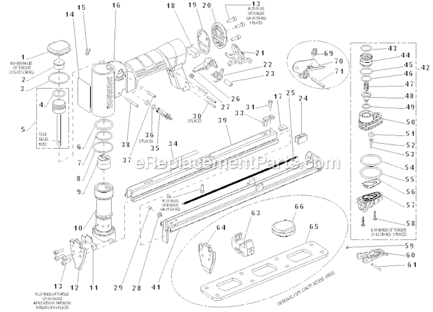 Bostitch 21671B-LM (Type 0) Industrial Fine Wire Stapler Page A Diagram