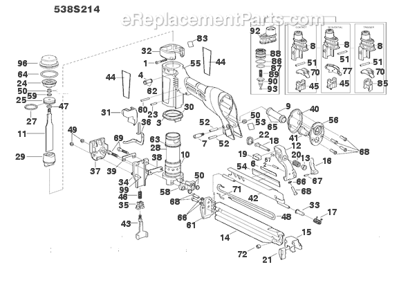 Bostitch 538S214 Pneumatic Stapler Page A Diagram