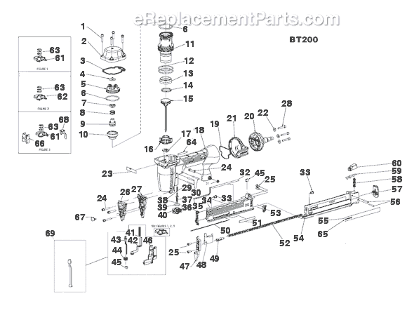 Bostitch BT200 Industrial Oil-Free Brad Nailer Page A Diagram