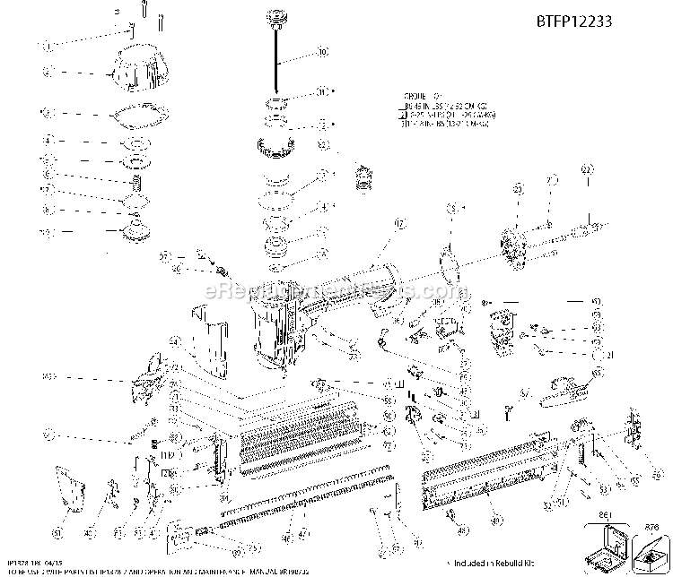 Bostitch BTFP12233 (15150000 and higher) 18ga Brad Nailer Kit 2-1 Power Tool Page A Diagram