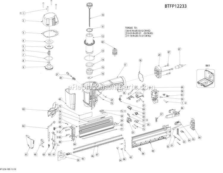 Bostitch BTFP12233 (20003001 AND HIGHER) 18ga Brad Nailer Kit 2-1 Power Tool Page A Diagram