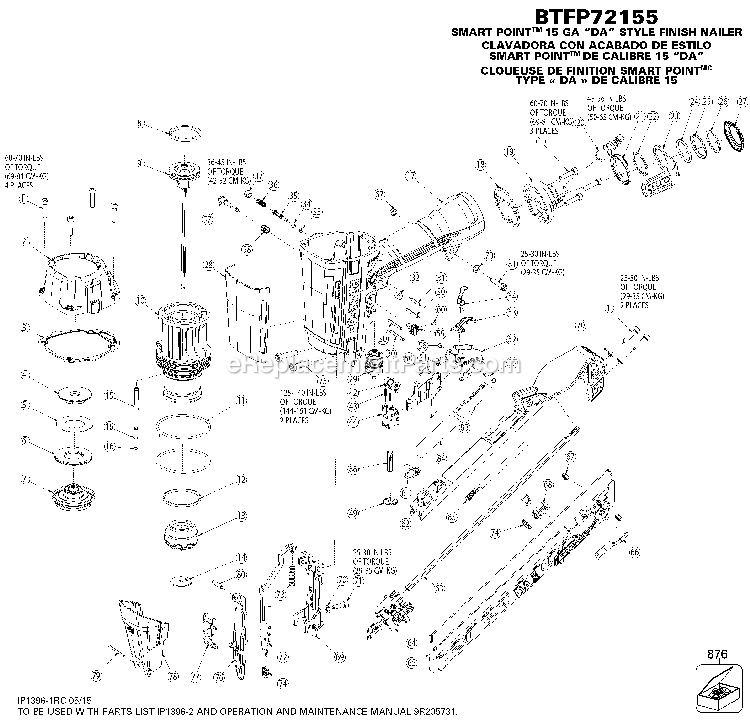 Bostitch BTFP72155 (15180000 and Higher) 15ga Finish Nailr Kt Power Tool Page A Diagram