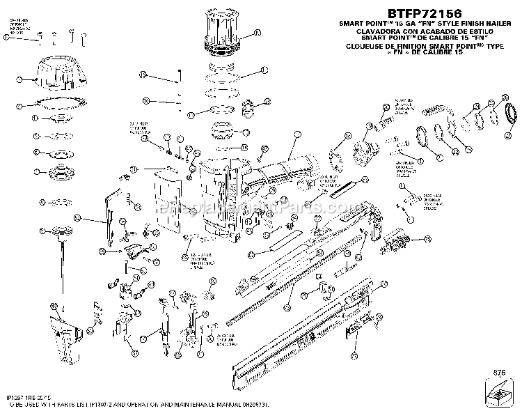 Bostitch BTFP72156 (15180000 and higher) 15ga Finish Nailr Kt Power Tool Page A Diagram