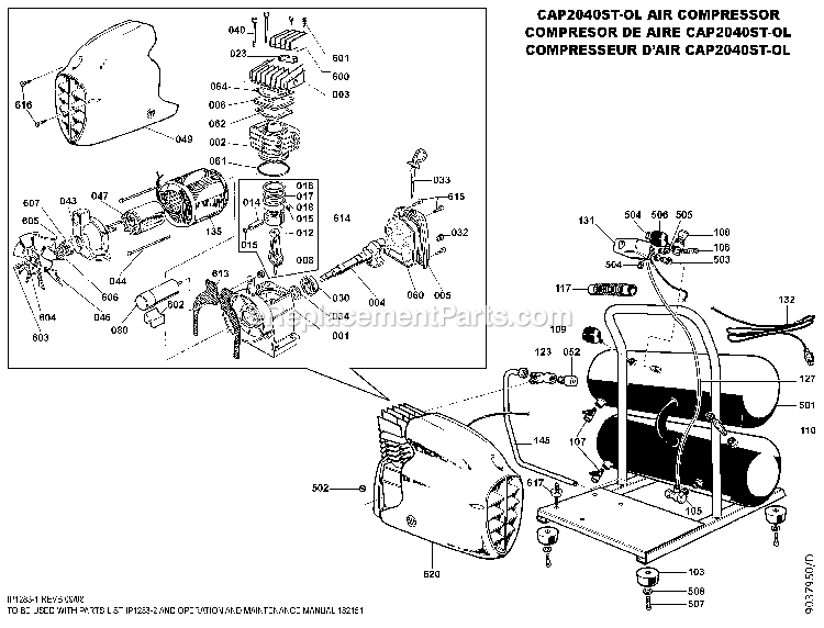 Bostitch CAP2040ST-OL (Type 0) Air Compressor Power Tool Page A Diagram
