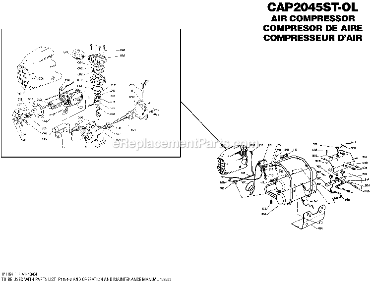 Bostitch CAP2045ST-OL (Type 0) Air Compressor Power Tool Page A Diagram