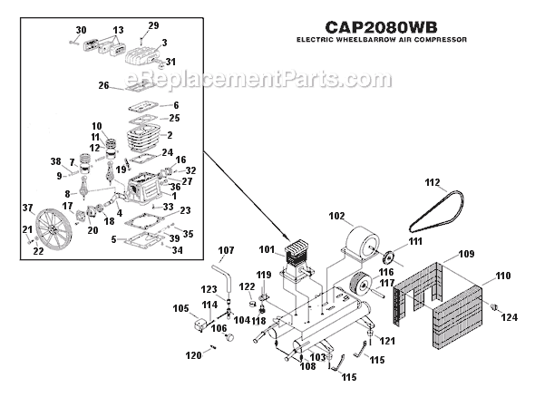 Bostitch CAP2080WB Air Compressor Page A Diagram