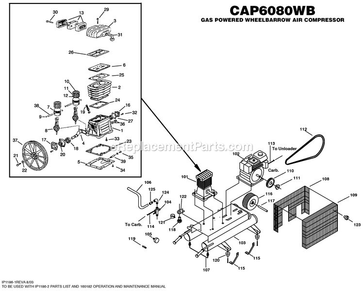 Bostitch CAP6080WB (Type 0) Air Compressor Power Tool Page A Diagram