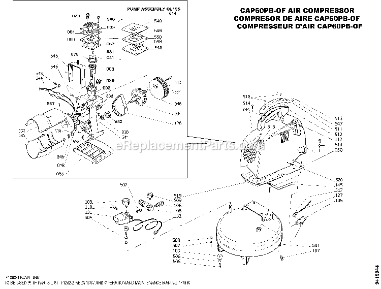 Bostitch CAP60PB-OF (Type 0) Air Compressor Power Tool Page A Diagram