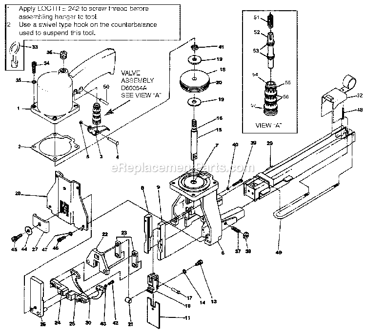 Bostitch D16-2AD (Type 0) Boxlok Stapler Power Tool Page A Diagram