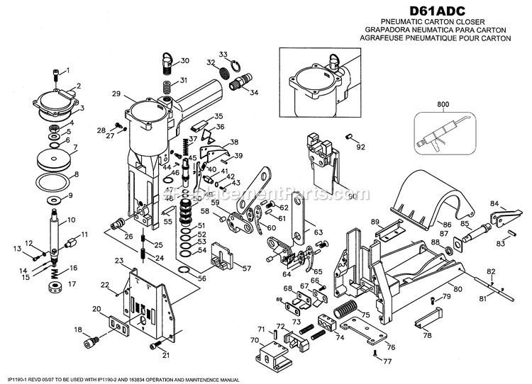 Bostitch D61ADC (Type 0) Misc Tool Power Tool Page A Diagram