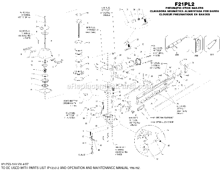 Bostitch F21PL2 (Type 0) Stick Nailer Power Tool Page A Diagram