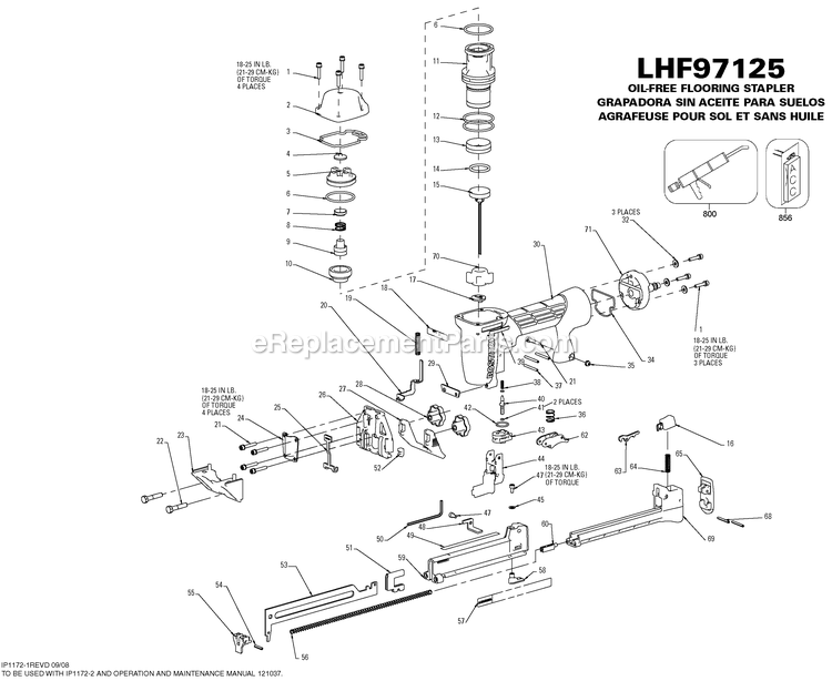 Bostitch LHF97125-2 (Type 0) Flooring Stapler Power Tool Page A Diagram