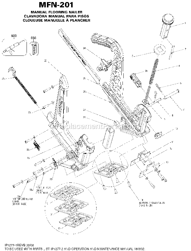 Bostitch MFN-201 (Type 0) Flooring Nailer Power Tool Page A Diagram
