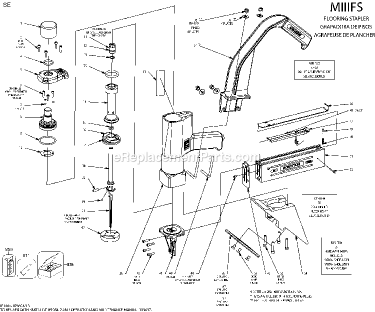 Bostitch MIIIFS (121530000 and Higher) Flooring Stapler Power Tool Page A Diagram