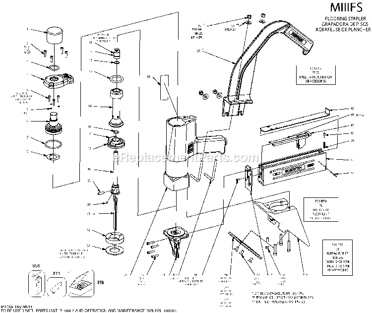 Bostitch MIIIFS (Type 0) Flooring Stapler Power Tool Page A Diagram